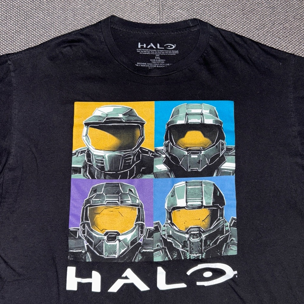 Halo Black Crewneck Tee with White Logo